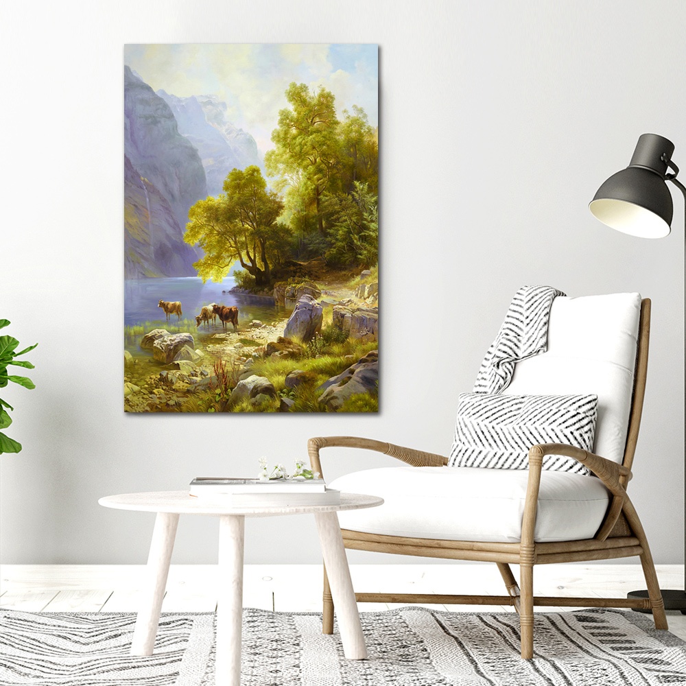 【御畫房】春和景明 國家一級畫師手繪油畫60×90cm(VF-110), , large