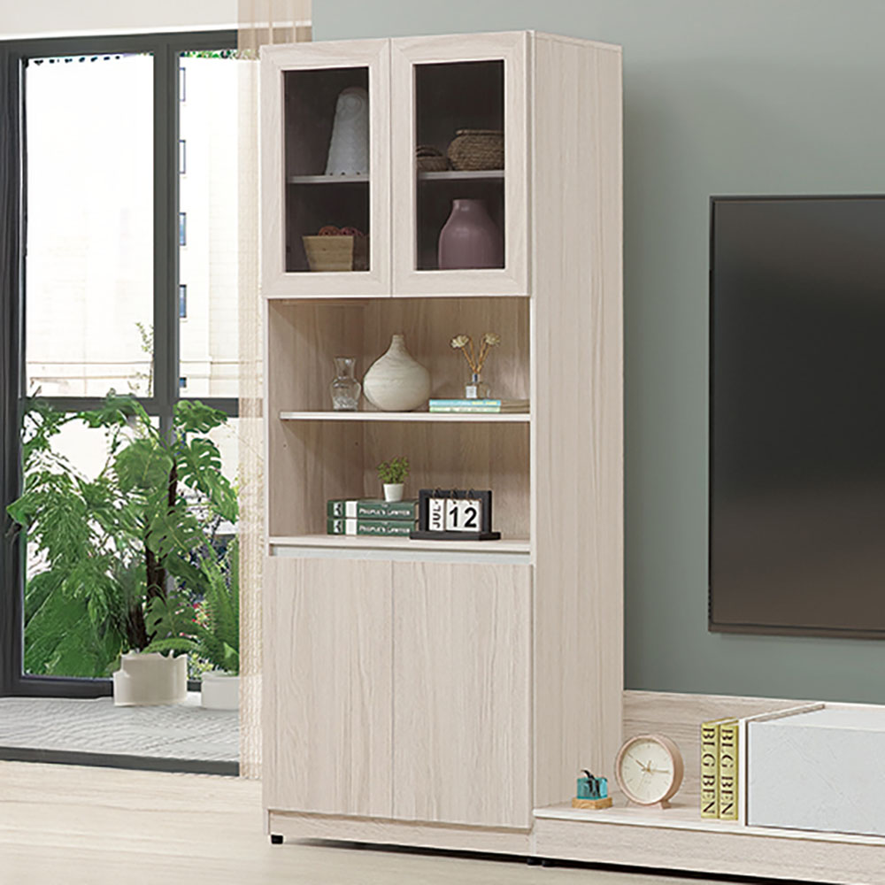 【Hampton 漢汀堡】卡尼菈白榆木門中空書櫥, , large