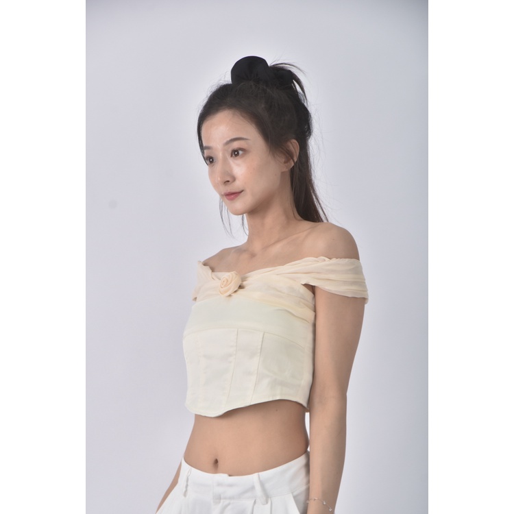 (S) 【安于晴Charlene私服】yimuo質感修身短版無袖黃色上衣二手衣, , large