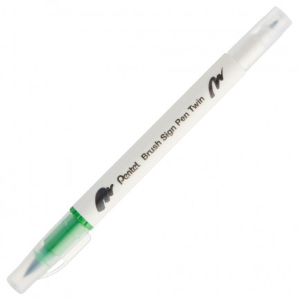 【 Pentel 飛龍 】雙頭柔繪筆 10支/盒 SESW30C   -  T122 黃, , large