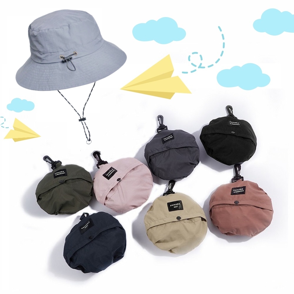 【A&R】新款防曬防水速乾漁夫帽 可掛包收納款 淺灰色, , large