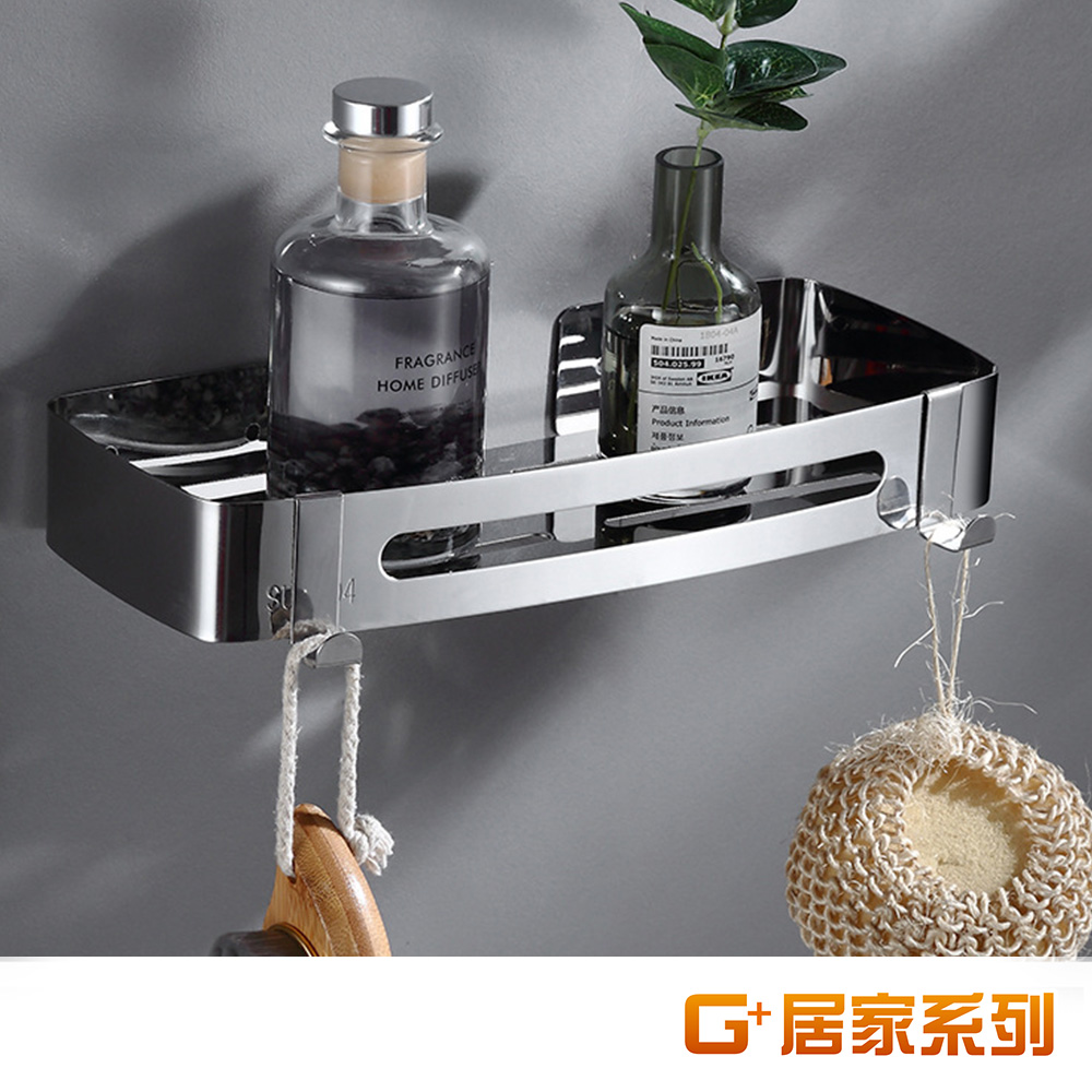 【G+居家】2組304不鏽鋼銀貼長方型層架(方形架/廚房瓶罐架/組屋無痕瀝水架/免打孔層架/免鑽孔衛浴架), , large