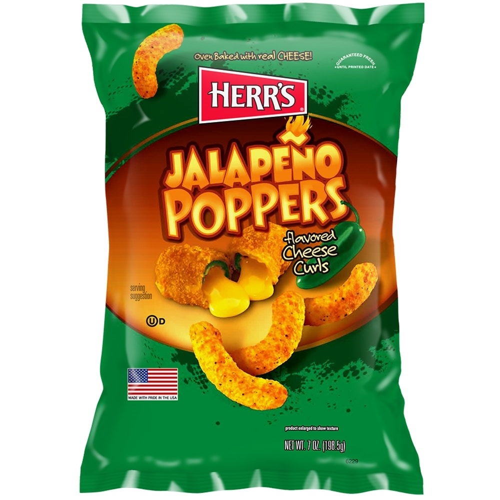 Herrs Jalapeno Poppers Cheese Curls, , large