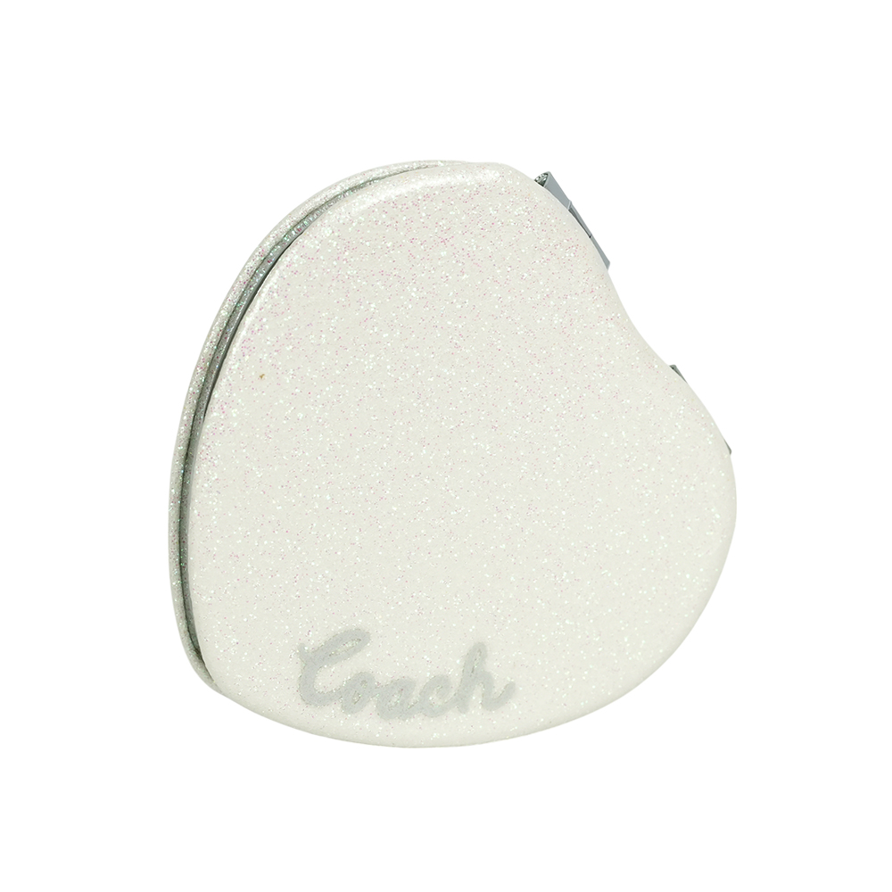 COACH Logo 標誌亮片愛心造型鏡子/白色, , large