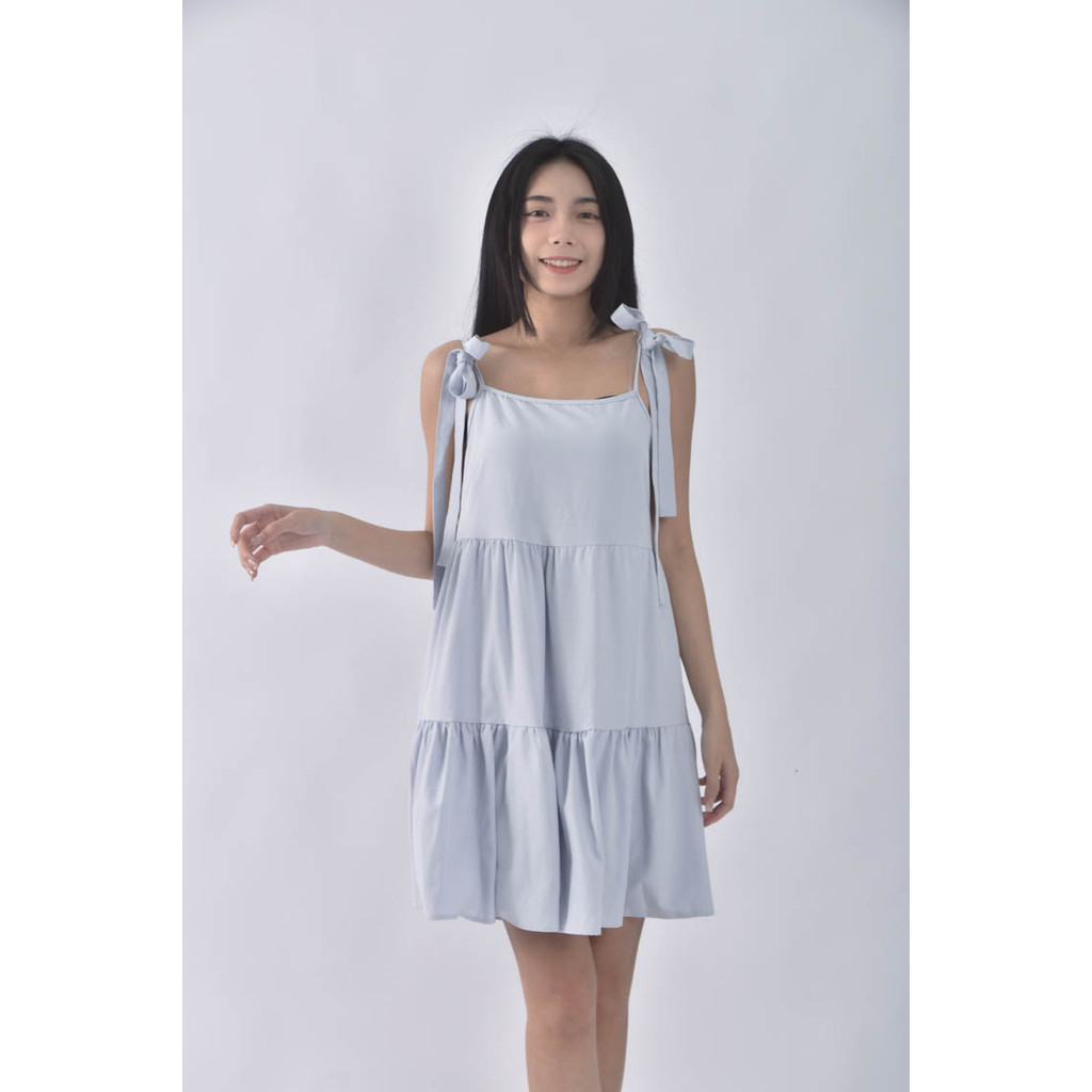 (S) 【粿粿私服】mint質感無袖藍色綁帶洋裝二手衣, , large
