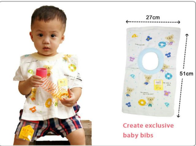 [Kaimei Cotton] Random and excellent MIT made in Taiwan half cotton half yarn children's bib/scarf, , large