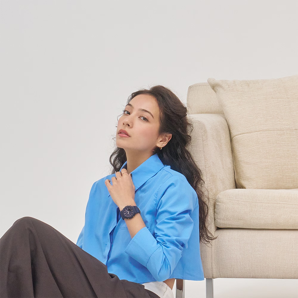 CASIO 卡西歐 G-SHOCK 優雅玫瑰金時標 八角雙顯手錶 520情人節 送禮-海軍藍 GMA-P2100M-2A, , large