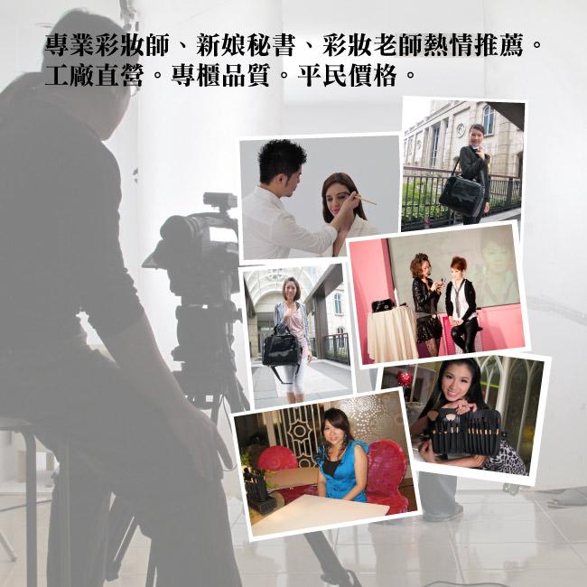 【Galatea葛拉蒂】短柄刷收納皮革圓筒(時尚黑), , large