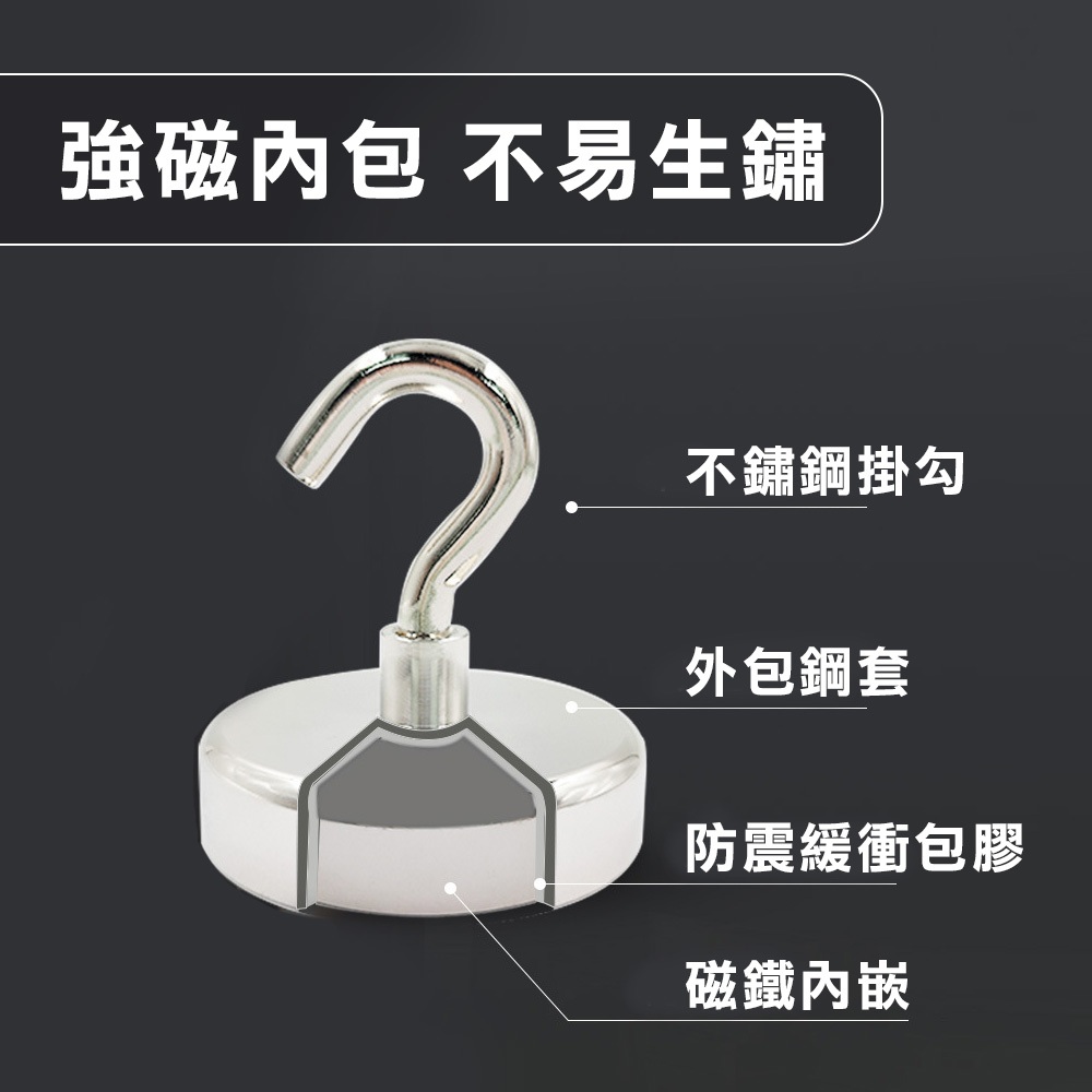 磁鐵掛鉤 磁鉤 金屬強磁鉤 強磁 磁鐵鉤 吸盤磁力鉤 五金掛勾 磁力掛勾 釹鐵硼強力磁鐵, , large