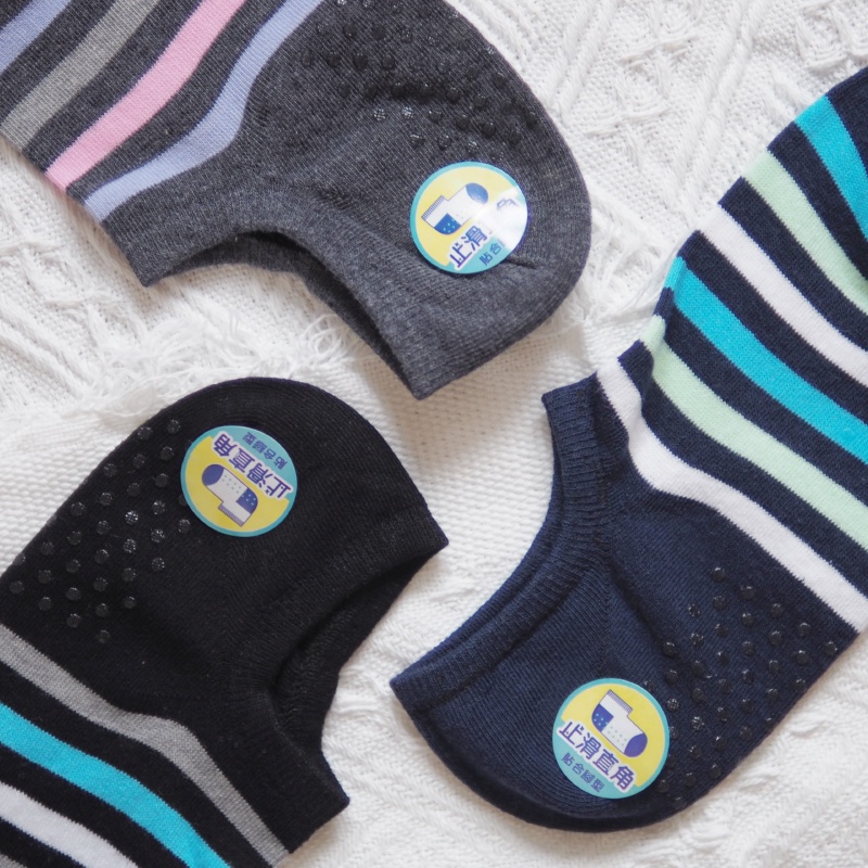 [Kaimei Cotton Industry] 10 pairs set, random and excellent, MIT made in Taiwan, pure cotton non-slip right-angle socks, striped style, Kaimei Cotton Industry, , large