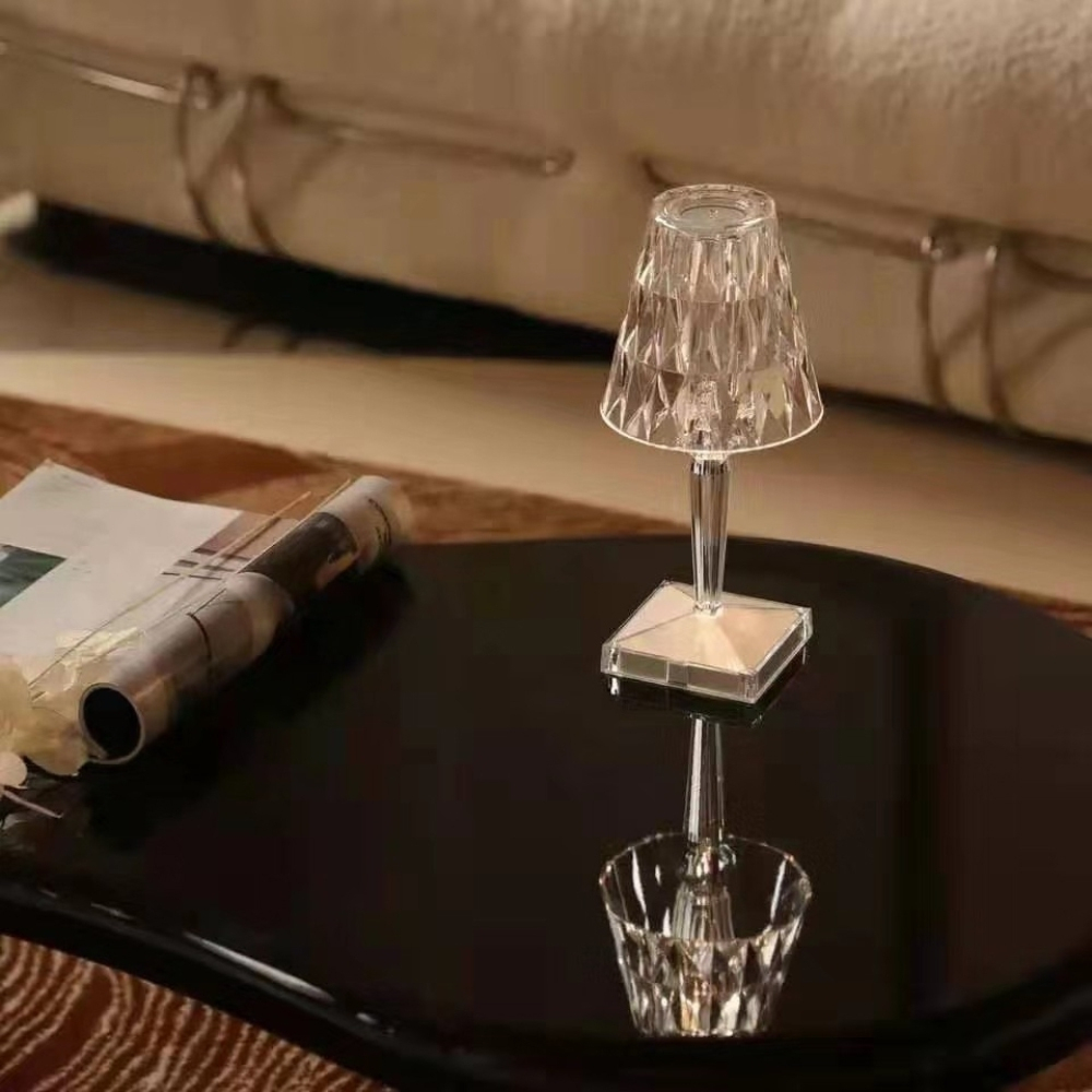 【H&R安室家】 鑽石光影USB充電檯燈/床頭燈/桌燈/小夜燈 ZA0183, , large