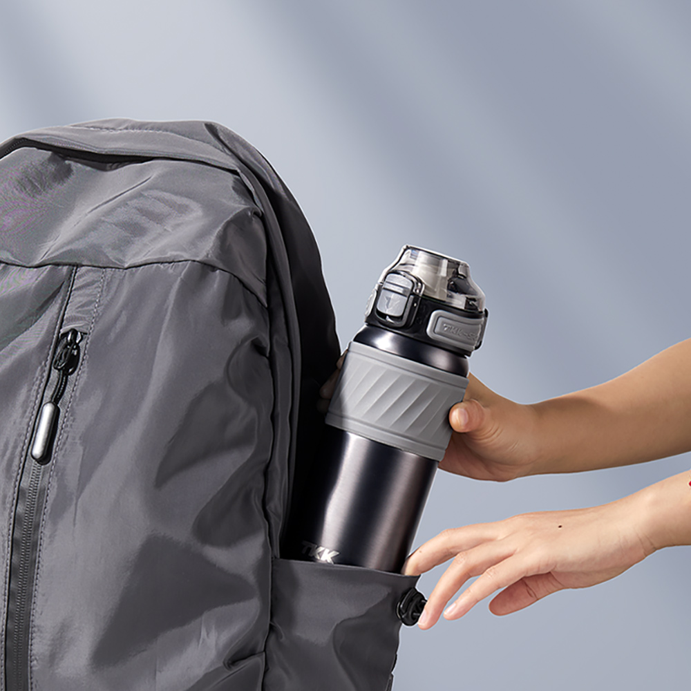 【TKK】哈崙運動 316不鏽鋼 兩用 隨手杯 保溫杯 運動水壺500ML(直飲+吸管)-夜瀾黑, , large