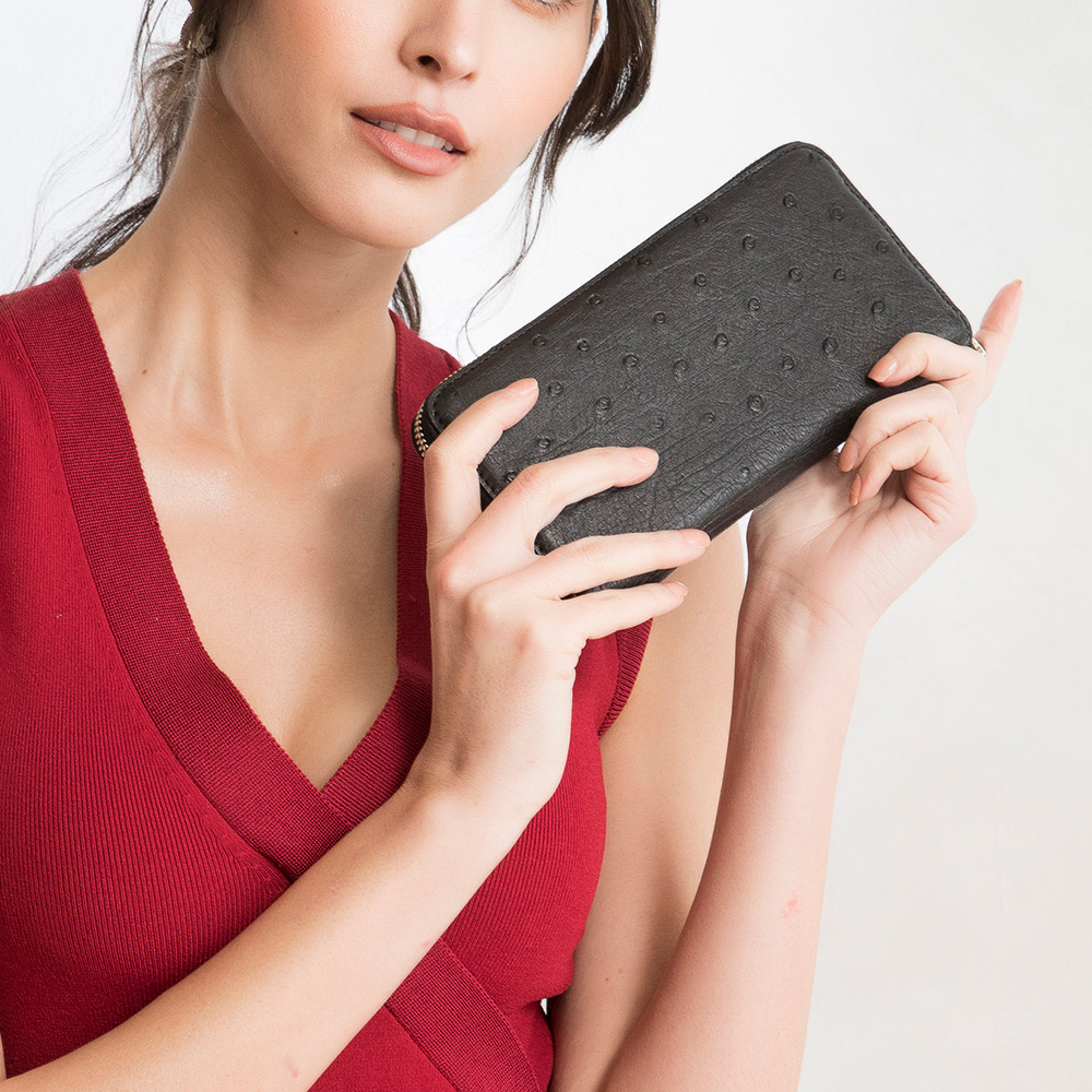 【M2nd】 Ostrich  Zip-around Wallet, , large
