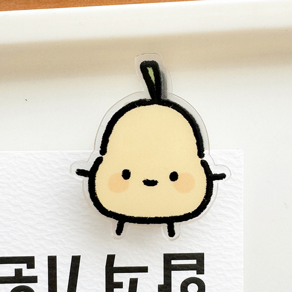 壓克力萬用夾【梨子】小夾子 貓咪夾 黑貓夾子 文件夾 分類夾 收納夾 迷你夾 造型夾 蔬菜夾 飲料 大開口 雙面夾, , large