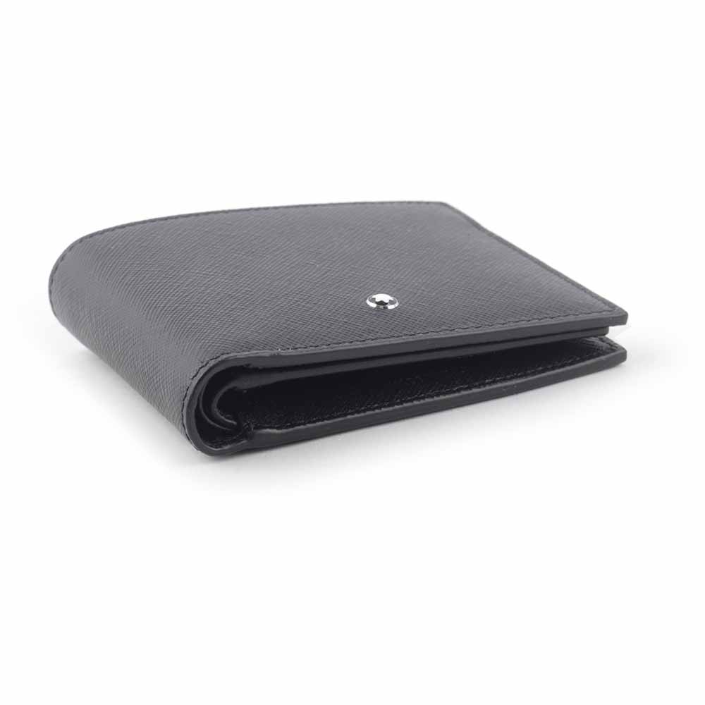 Montblanc 萬寶龍 匠心系列防刮牛皮 6+2透明卡層對開短夾/黑色, , large