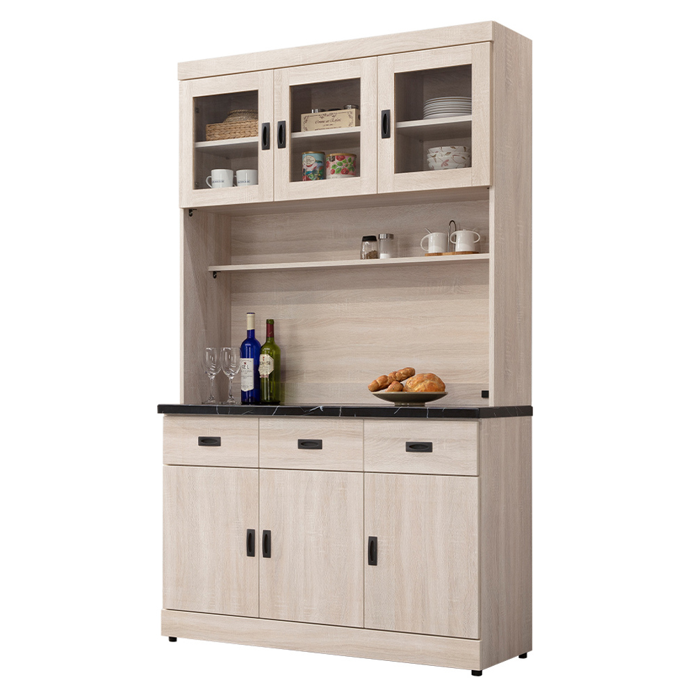 【唯熙傢俱】昂諾鋼刷白4尺石面餐櫥櫃, , large