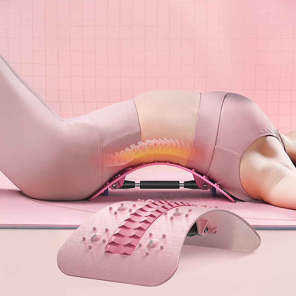 【上手家居】機能磁石頂腰板 淡粉(腰椎拉伸器/腰椎舒緩器/背部伸展器/腰椎牽引器), , large