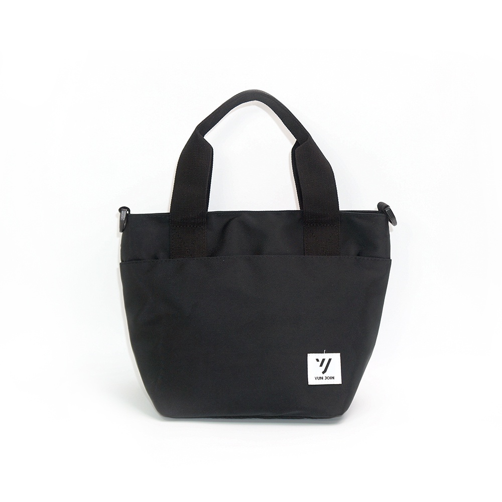 【YUNJOIN】TWILL-手提側背兩用包-黑色 水餃包 便當零食袋 輕量 開學季 禮物 波士頓包, , large
