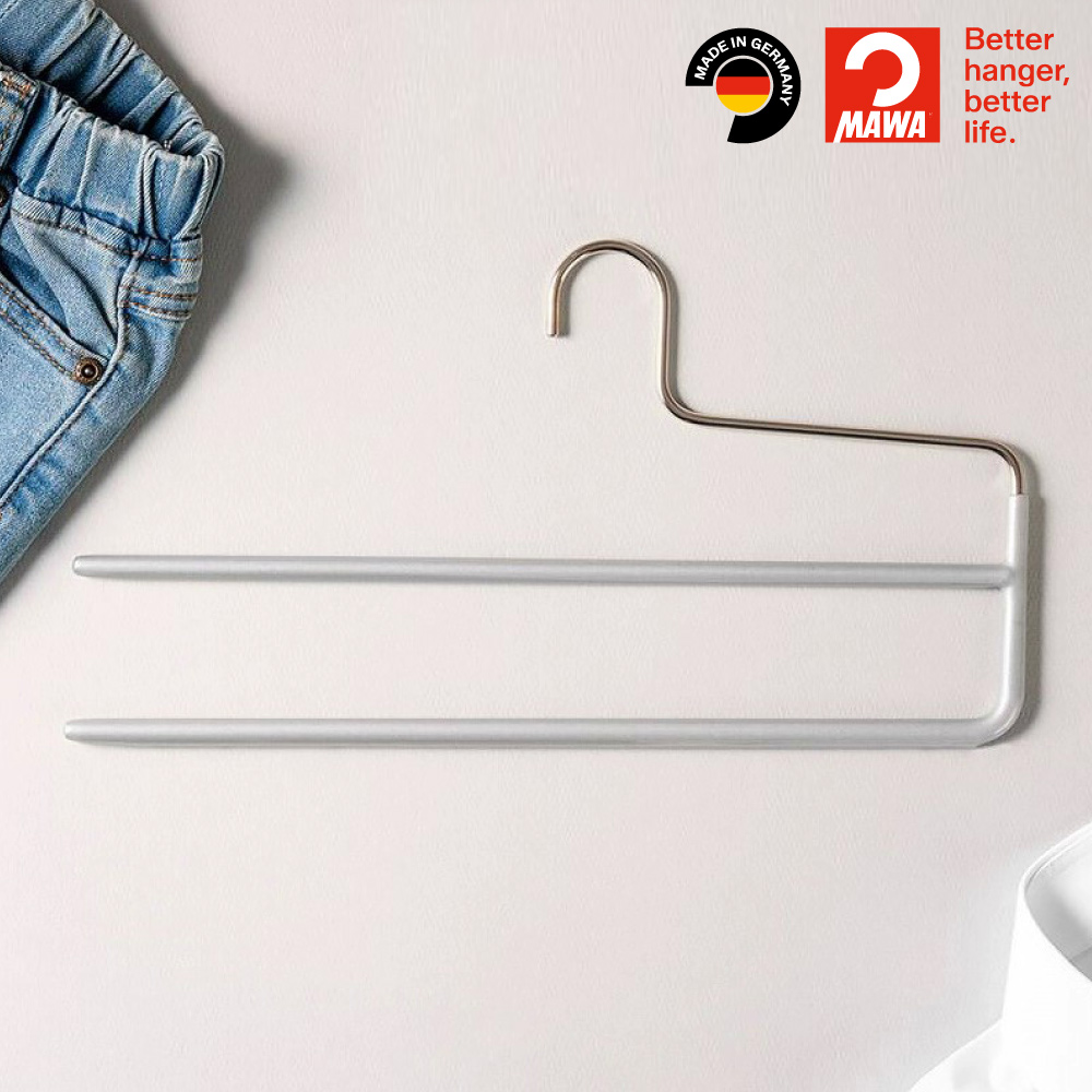 【德國MAWA】德國原裝進口 無痕止滑 多功能雙排褲架33cm 10入/黑, , large