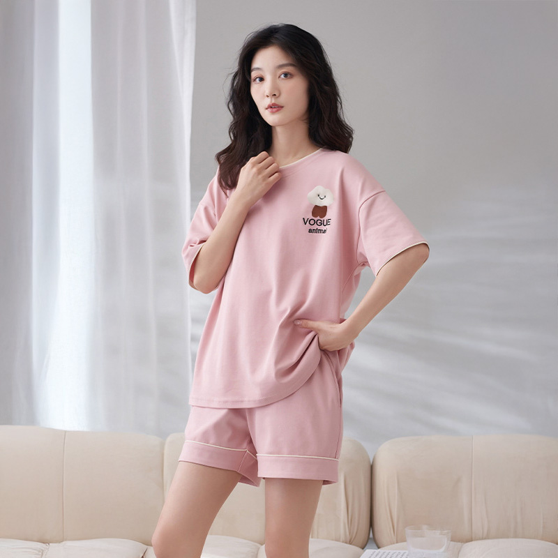 自帶胸墊居家服【L/XL/XXL】睡衣 居家服 固定式胸墊 可機洗 自帶胸墊 寬鬆睡衣 寬鬆居家服 胸墊 落肩 寬版 寬鬆 固定式, , large