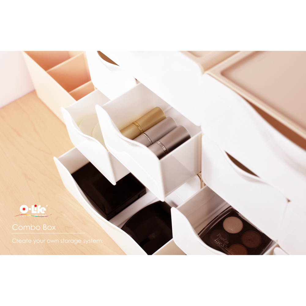 【O-Life】Stackable Desktop Drawer Cabinet-4 Drawers White, , large
