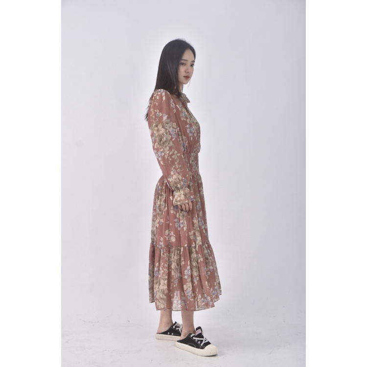 (S) moirai碎花氣質粉色洋裝二手衣, , large