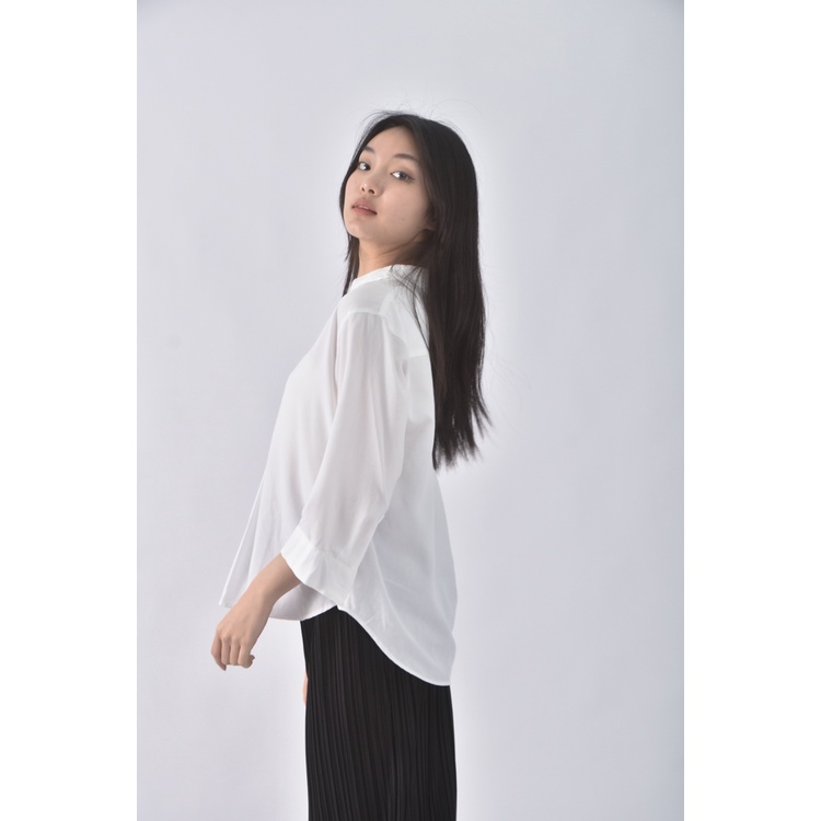 (S) uniqlo白色長袖上衣二手衣, , large