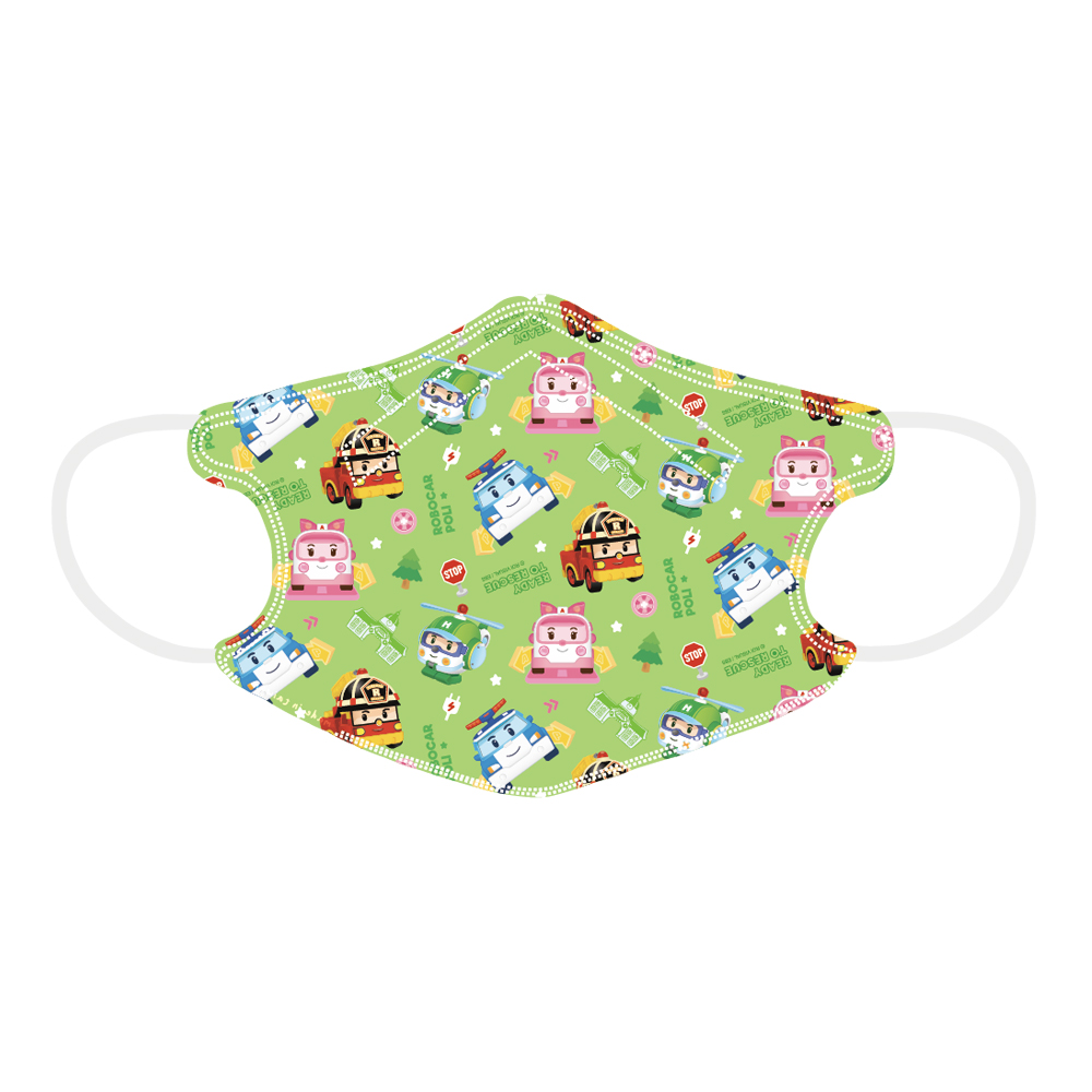 【悠森兒】POLI波力 3D立體兒童醫用口罩25入-森林冒險, , large