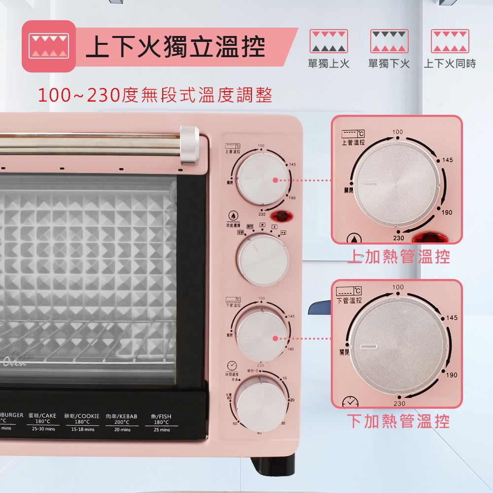 JINKON 晶工牌 30L雙溫控旋風電烤箱 JK-7318, , large