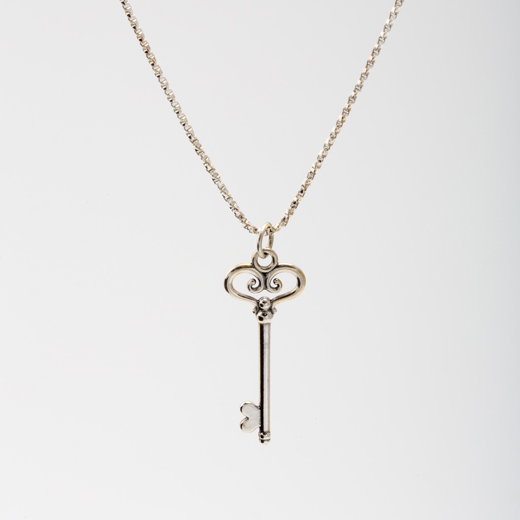 【Angel & Me】Heart key s925 sterling silver necklace Valentine Day gift, , large