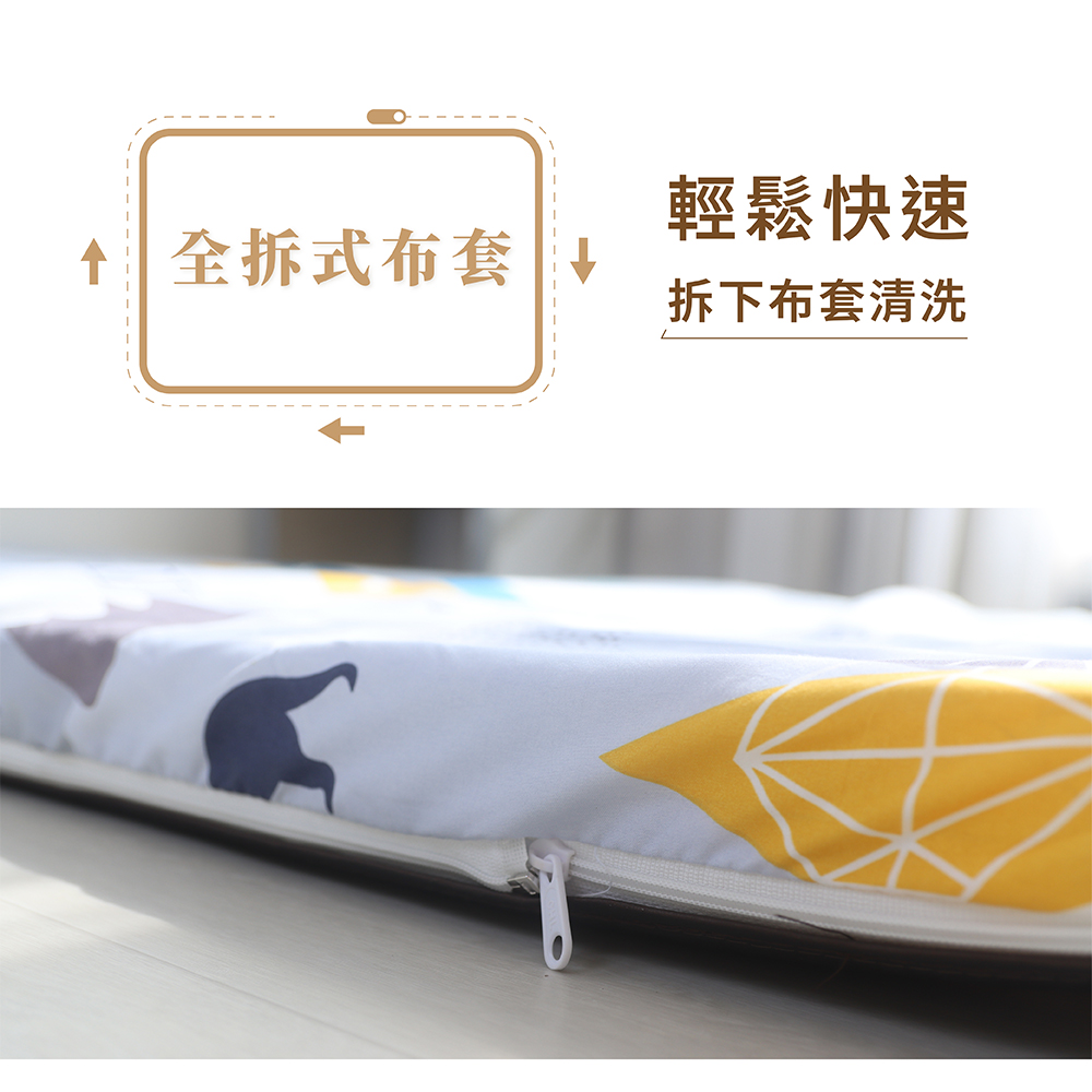 【台灣製造】四季亞藤透氣床墊 厚度5cm 單人3尺｜蔚藍格線｜ 雙面可翻 涼感蓆面 三折床墊 亞藤涼蓆, , large