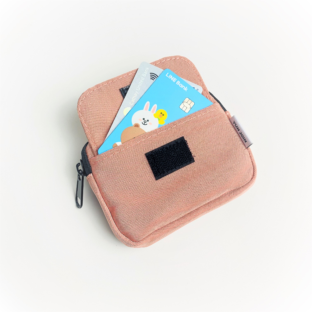 【YUN JOIN】TWILL-時尚零錢包-粉色 隨身包 小包 證件包 鑰匙圈 禮物 開學季, , large