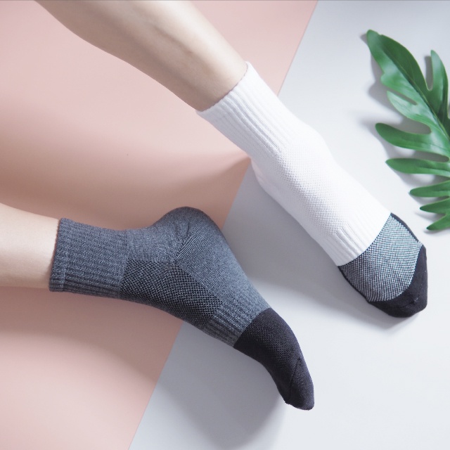 [Kaimei Cotton Industry] 2 pairs of random excellent MIT made in Taiwan brand new second generation nano silver ion air cushion deodorant sports socks, , large