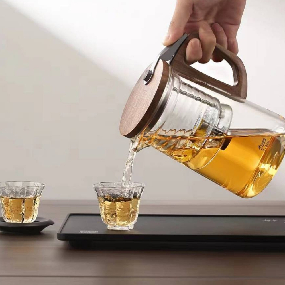 【GlassKing】T-800 第五代飄逸杯 懶人泡茶壺 泡茶神器 過濾免長按 沖茶器 沖泡壺, , large