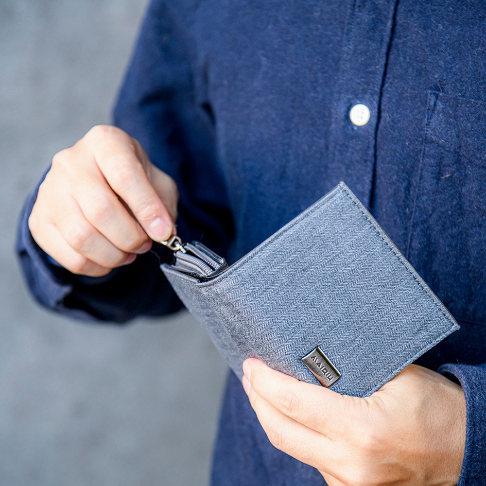 【MQ】Yamagata 細人字紋 拉鍊短夾 學生錢包 錢夾 中夾, , large