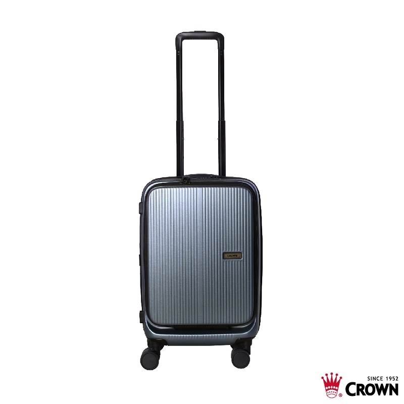 皇冠C-F1910 19.5吋前開霧面拉鍊登機箱, , large