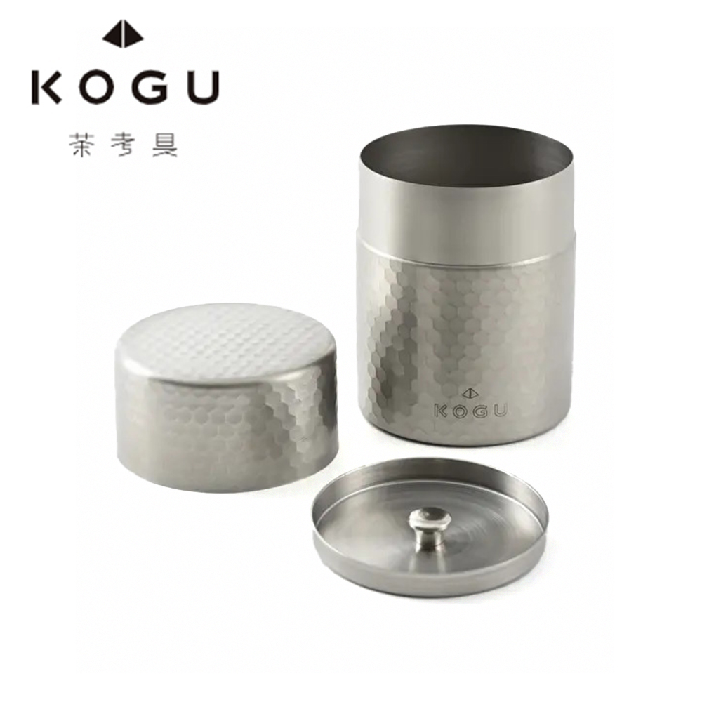 【下村企販】日本製304不鏽鋼錘目紋茶葉罐(KOGU珈琲考具系列), , large