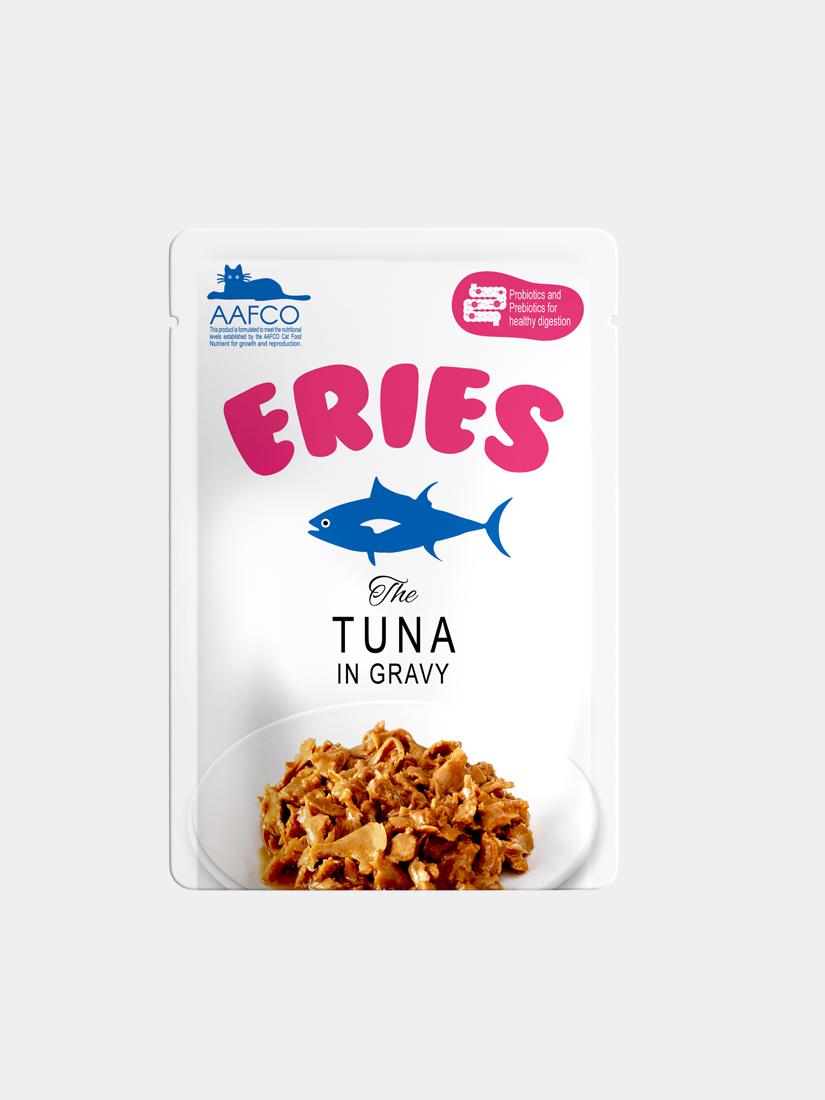 【拉拉寵物小舖】Eries 伊瑞思 貓主食餐包 鮪魚80g 法麗 好肚肚益生元系列, , large