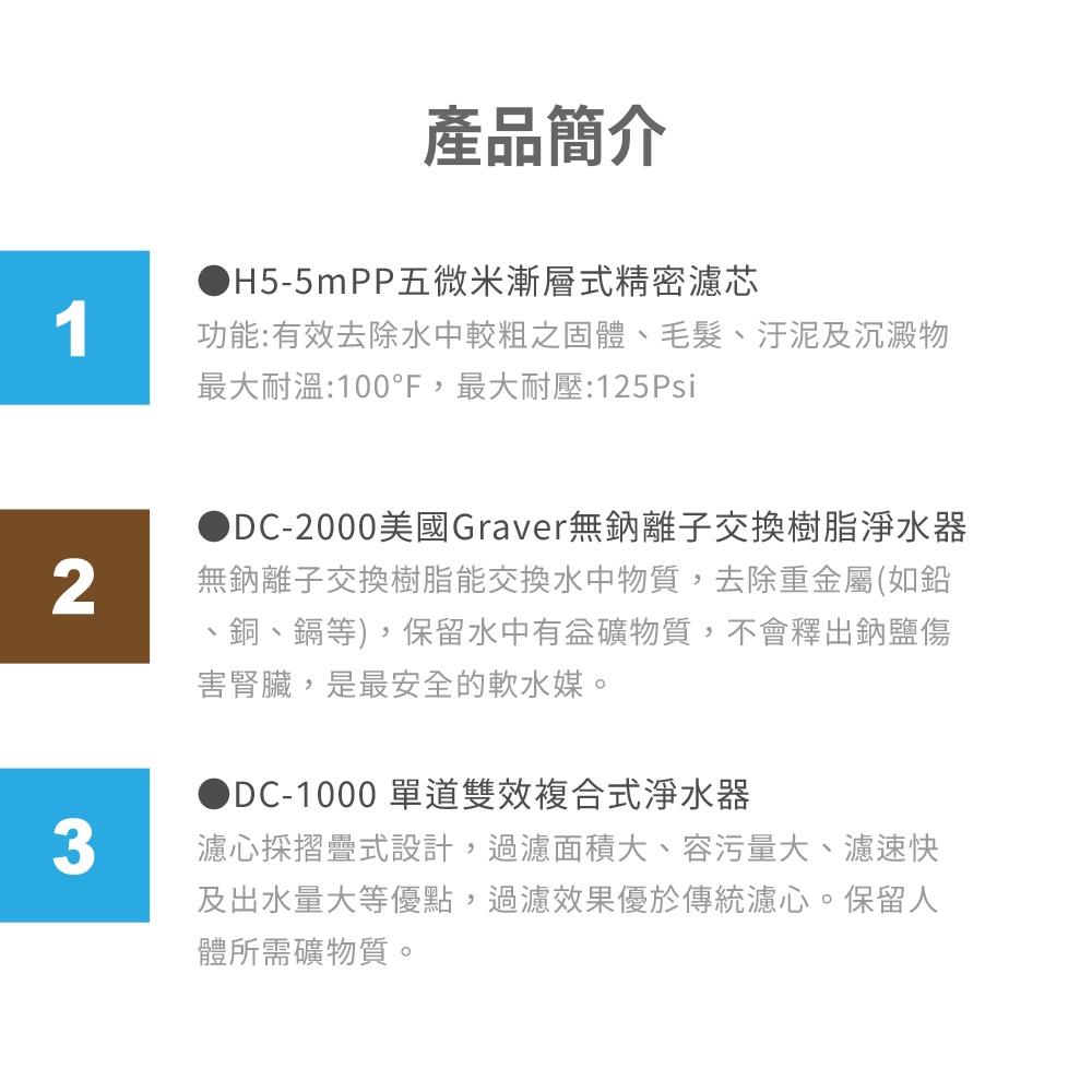 【麗水生活】愛科濾淨 DCP3000 三道過濾組  過濾器 淨水器 含濾心 愛惠浦科技濾心, , large