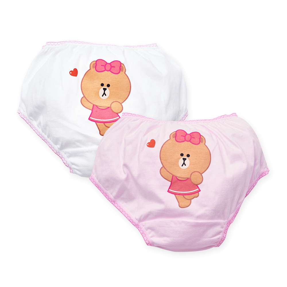 (多款)LINE FRIENDS 熊美女童三角內褲(2入組) 【旺達棉品】BF-CG001, , large