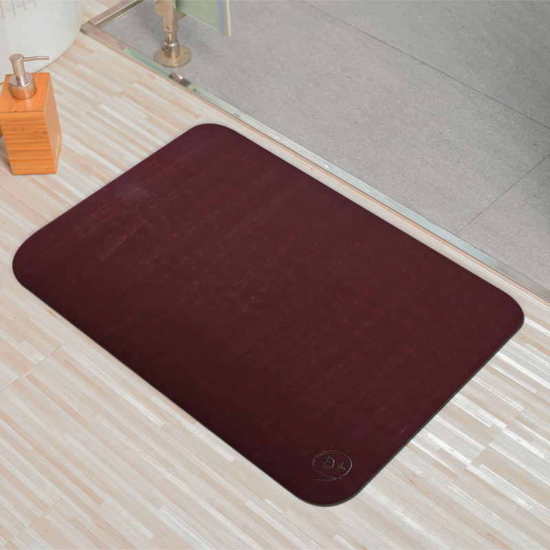 【Monster】 Soft Diatomaceous Earth Absorbent Mat (60x40cm) – Wine Red, , large