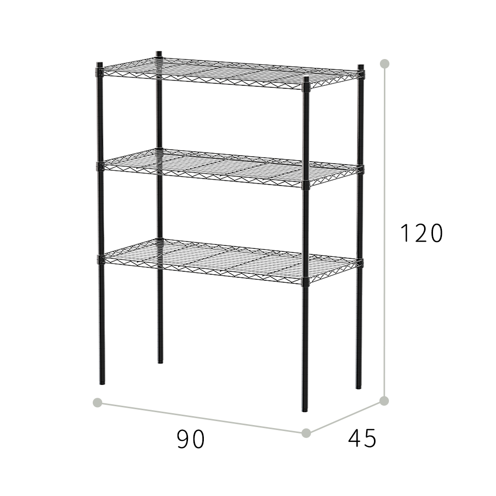 【Y HOUSE】90x45x120cm Lightweight Three-layer Iron Rack Iron Rack Shelf-Painted White, , large