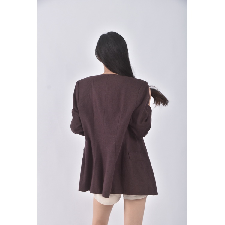 (M) 原創草堂花邊領口紅色外套二手衣, , large