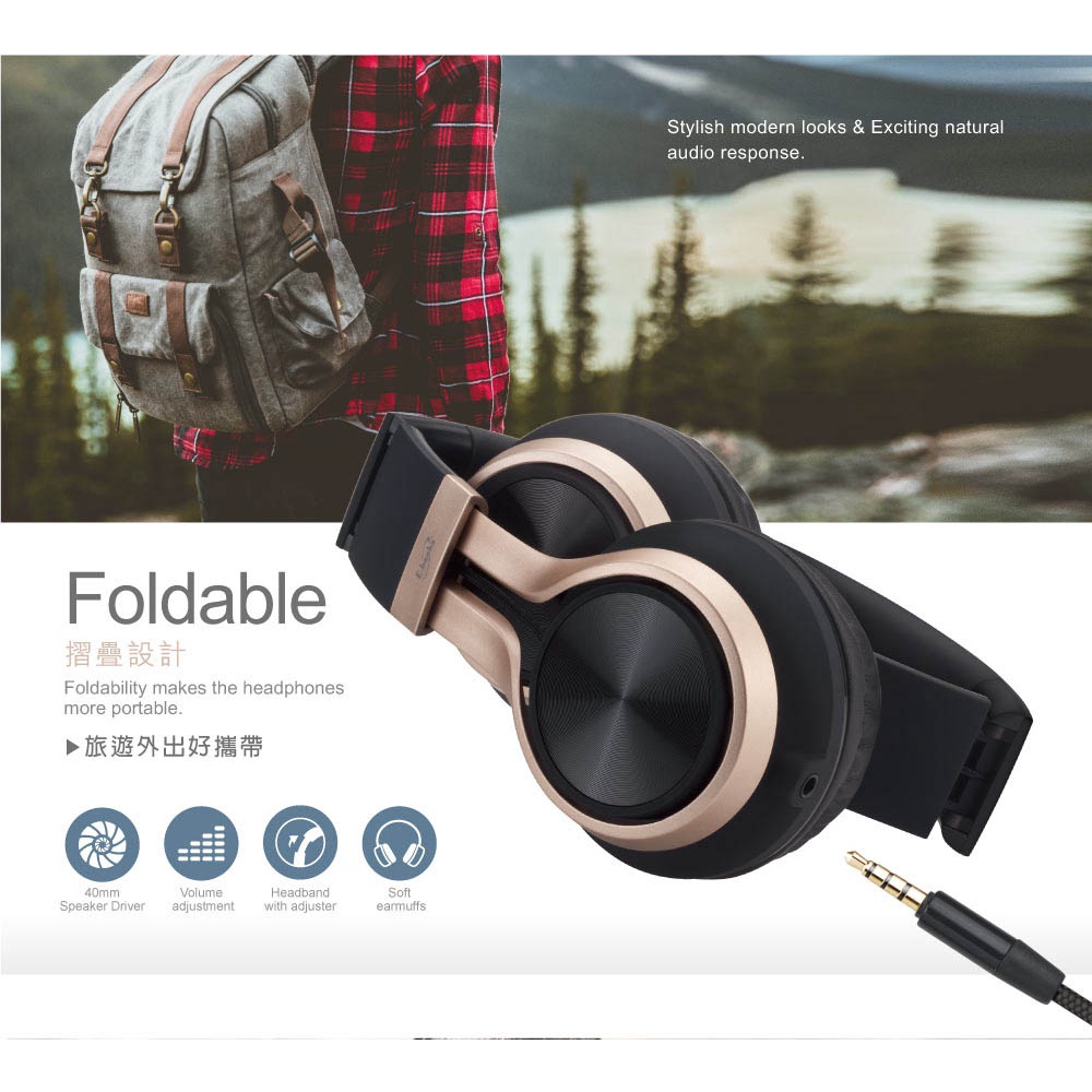 E-BOOKS S83 High-Quality Over-Ear Folding Headphones Support Android / iOS System Compatible with Single Jack Devices, , large