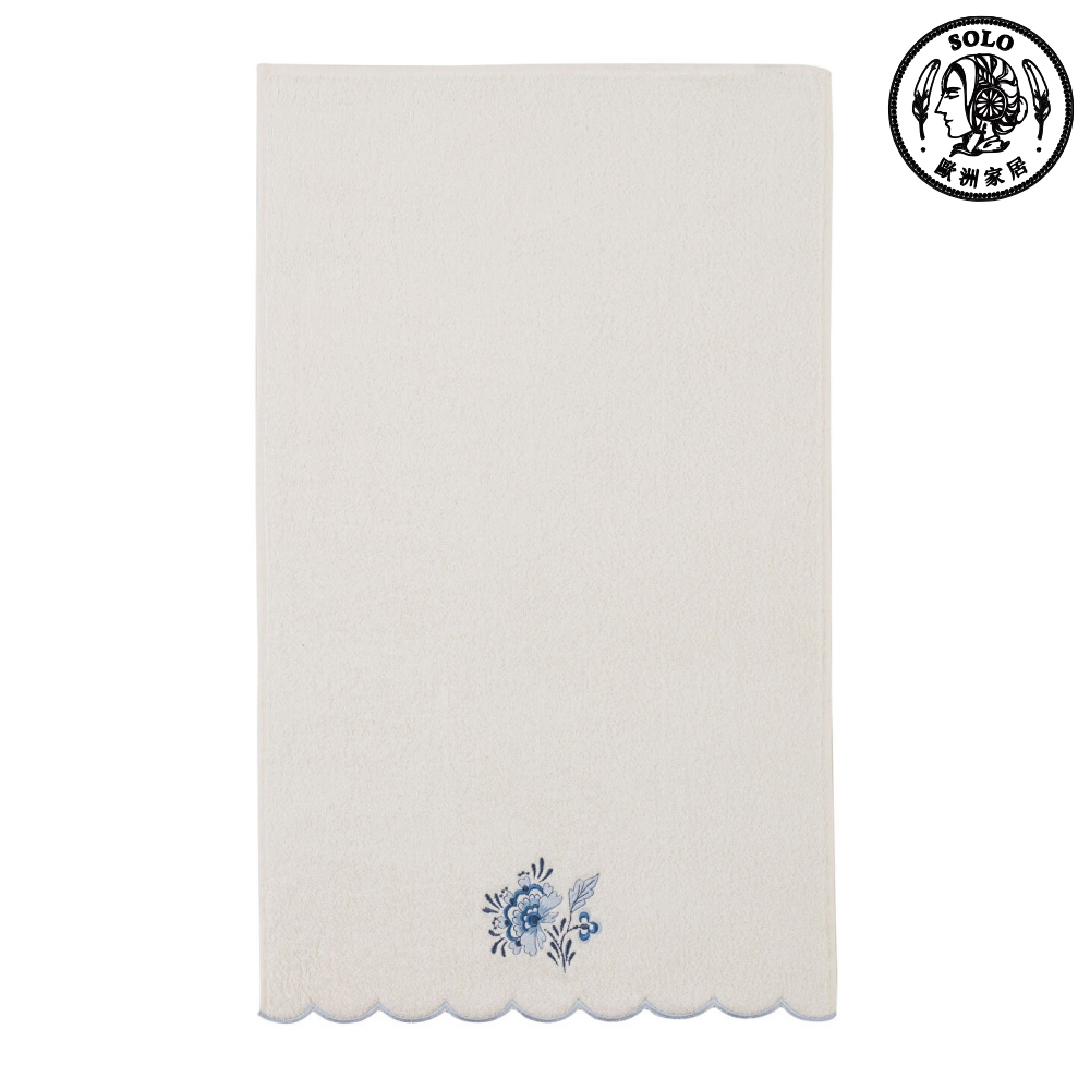 【SOLO歐洲家居】LCW Home 土耳其製 50x80cm 典雅藍瓷花刺繡棉質毛巾 100%純棉 超吸水, , large