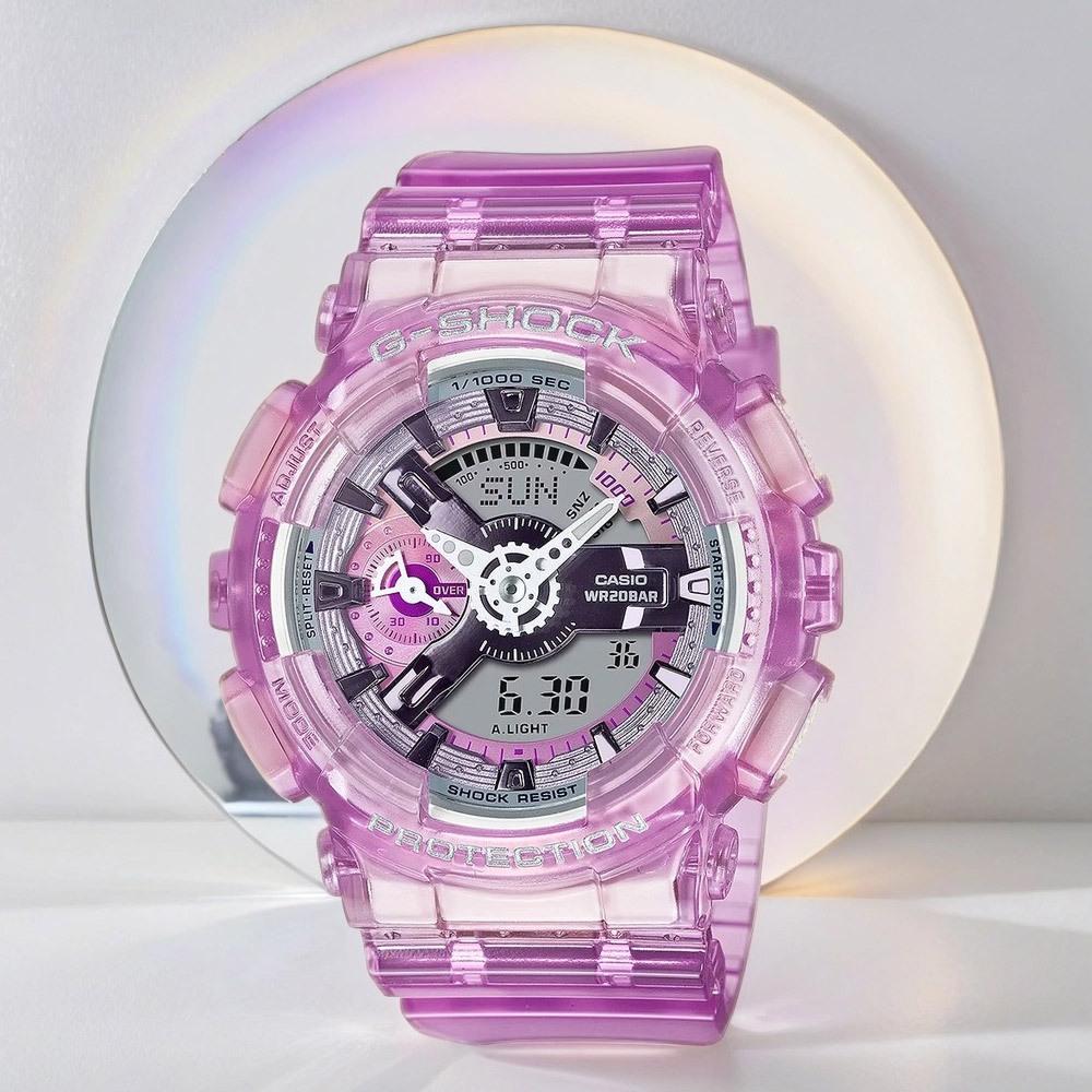 CASIO 卡西歐 G-SHOCK 未來系列 半透明女錶手錶 GMA-S110VW-4A, , large