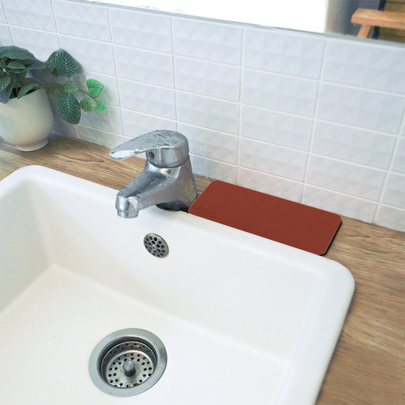 【怪獸】rubber anne 10秒頂吸 軟式珪藻土 漱洗台吸水墊 (19x10cm) -異國玫瑰, , large