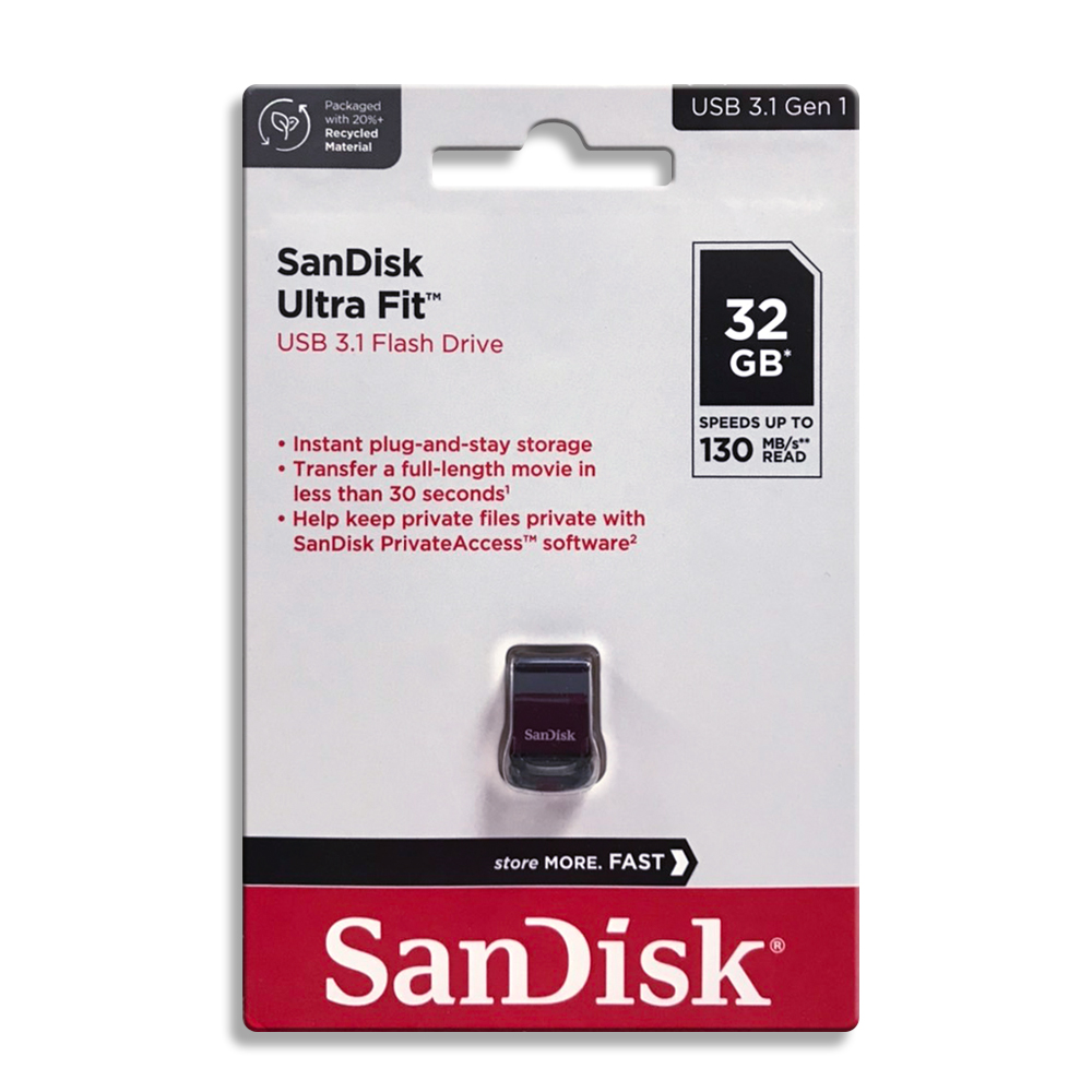 【SanDisk】CZ430 Ultra Fit 32G USB 3.1 典雅黑 隨身碟 速度 130 MB/s, , large