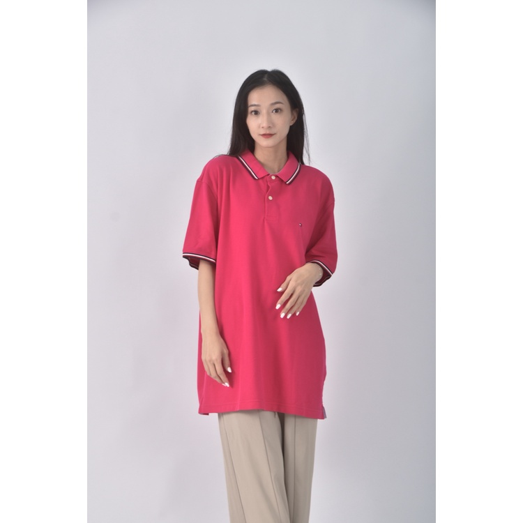 (XL) tommy hilfiger質感棉質粉色短袖上衣二手衣, , large