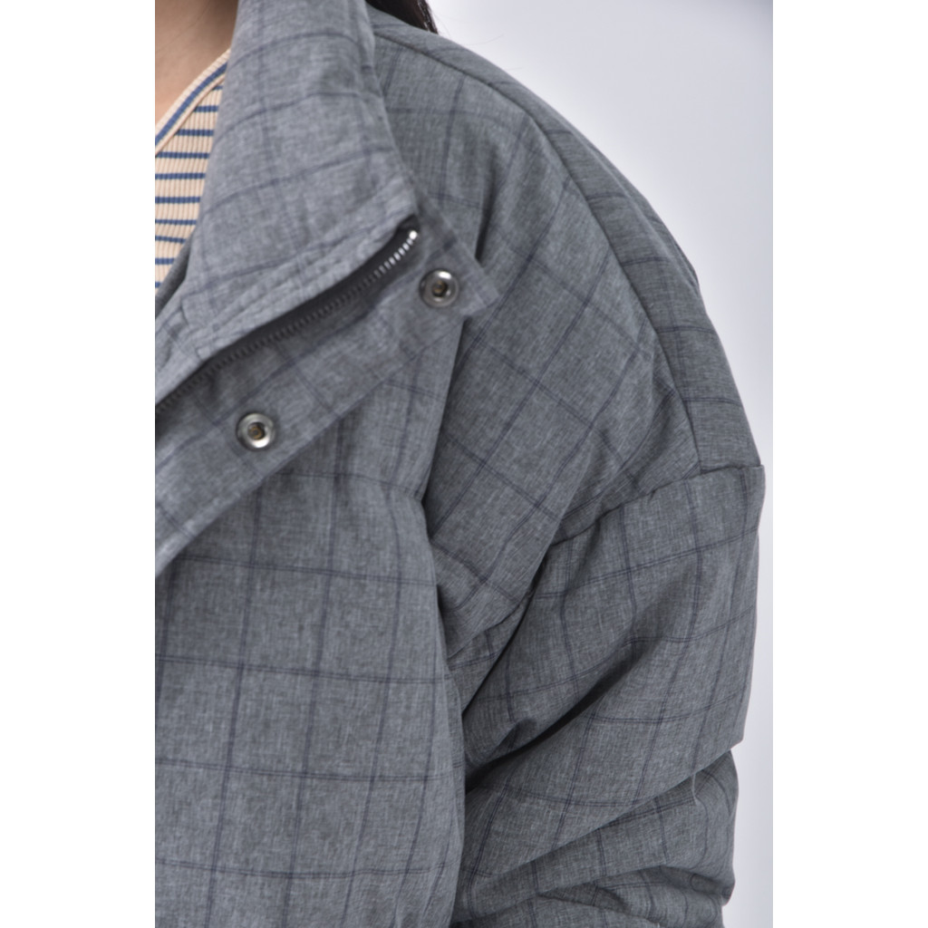 (2XL) pinli格紋灰色外套二手衣, , large